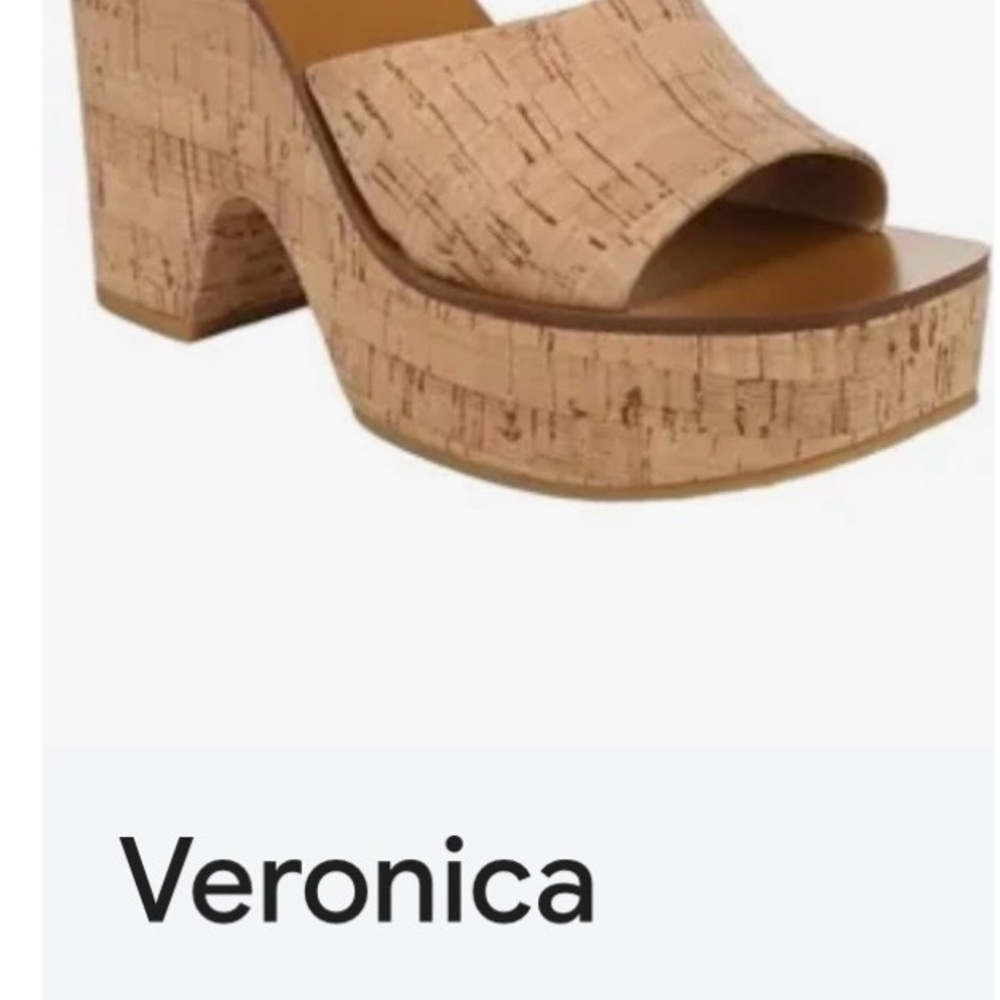 Veronica Beard Cork Platform Slide Sandal - Natural Paulita Wedge